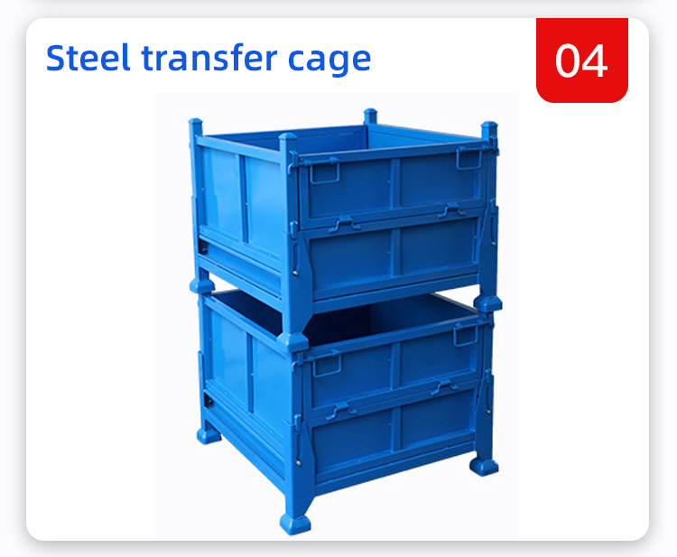 Heavy Duty Warehouse Steel Storage Cage Foldable And Stackable Customized Color