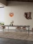 Italian Hotel Restaurant Furniture Rectangular Natural Marble Stainless Steel