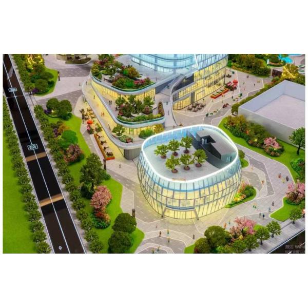 1:100 Architectural Scale Model Urban Development With Parks And Water Features