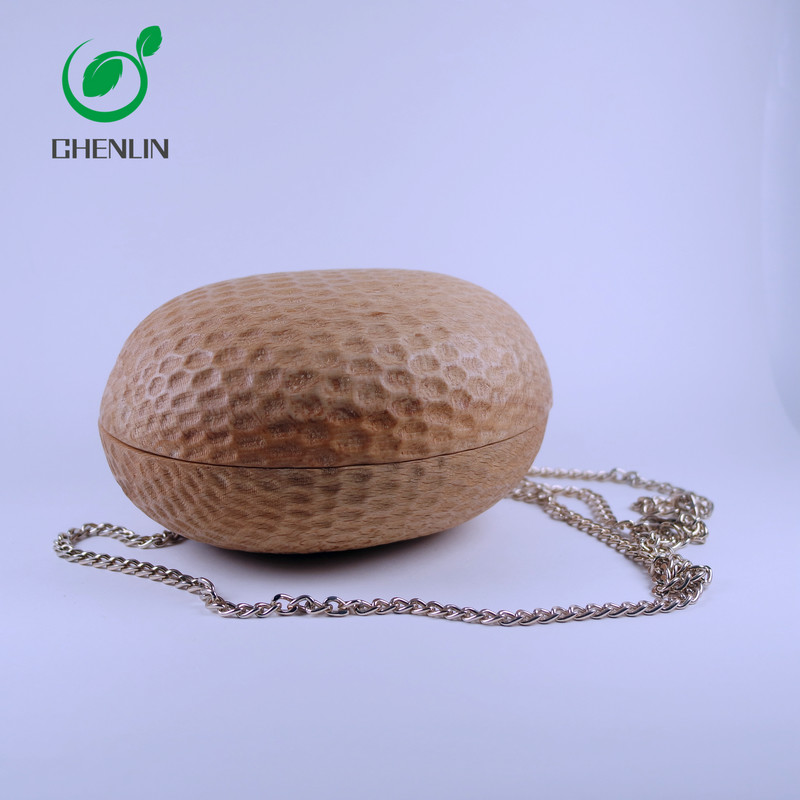 Customized Ancient Wooden Round Sling Bag Waterproof Circle Shoulder Bag