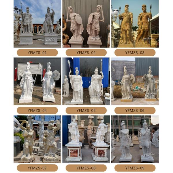 Garden Decor Greek Marble Life Size Roman Soldier Statues