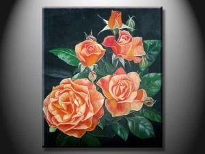 China Eco - Friendly Wood Board Landscape Paint Hand made Oil Painting with Flower XSHH107 wholesale