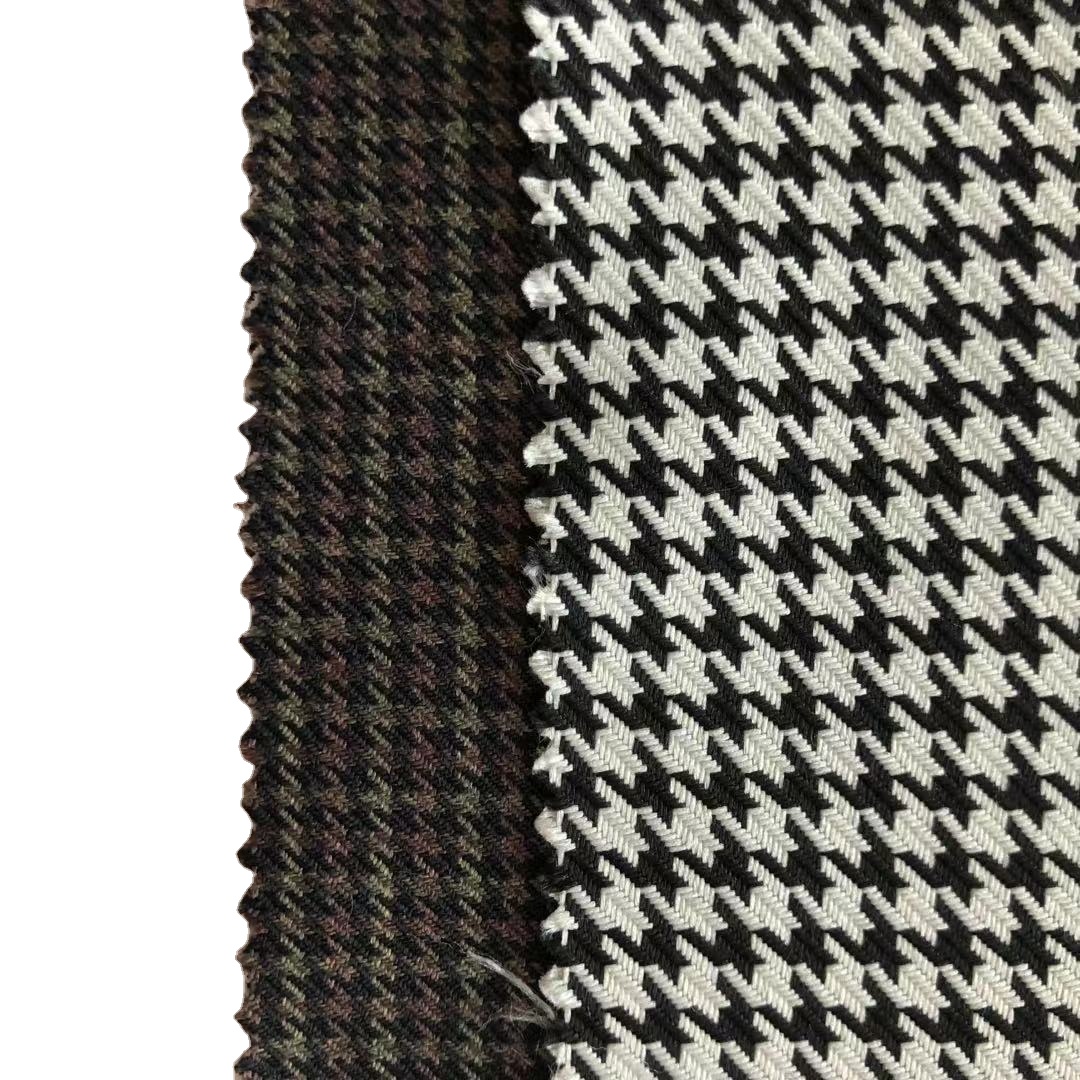 300*300D Yarn Count Oxford Fabric Houndstooth Plaid Check Fabric for Women's Clothing