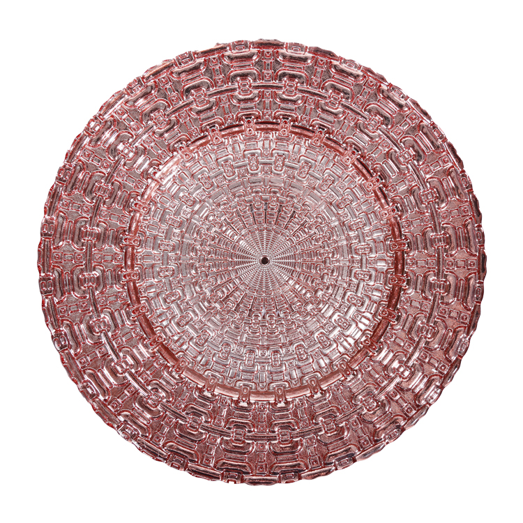 China High Quality Color Decoration Glass Charger Plate for Dinnerware