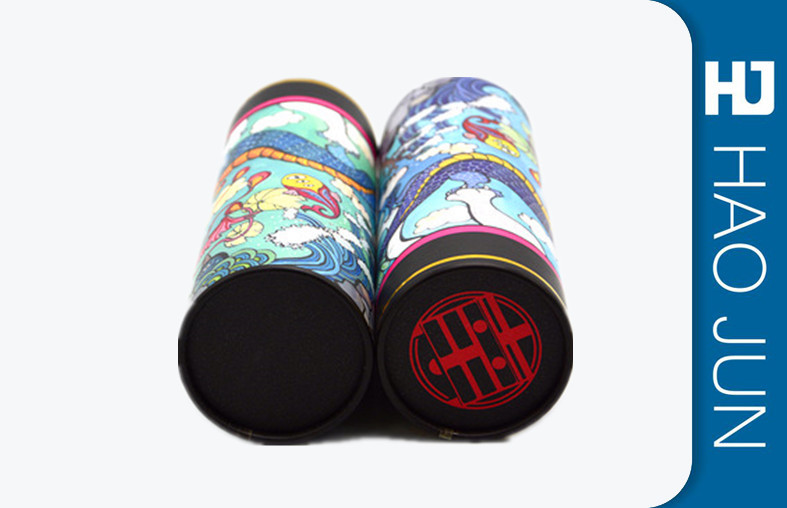 Custom Made Strong Kraft Printed Cardboard Paper Tube With Lid Packaging Boxes