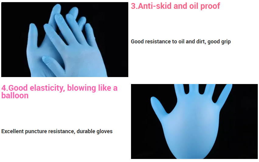 Safe Disposable medical nitrile glove / Vinyl Latex Examination Medical Gloves
