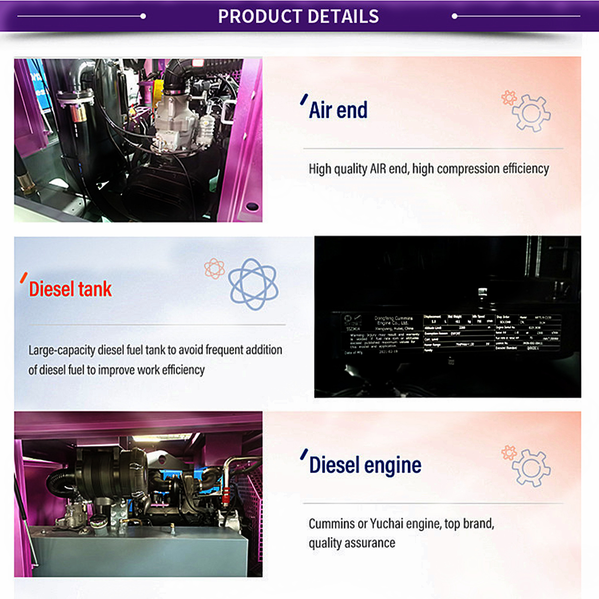 Water Well Diesel Engine 588kw Screw Air Compressor Equipment