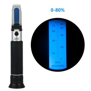 China YieryiHand held 0-80% Alcohol Refractometer ATC Spirits Tester Alcoholometer wholesale