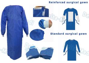 China SMS Disposable Surgical Gown With Knitted Cuff Environmentally Friendly wholesale