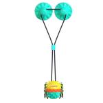 A Style Reinforced Sucker Rope Ball Dog Toy Bright Yellow Lake Blue