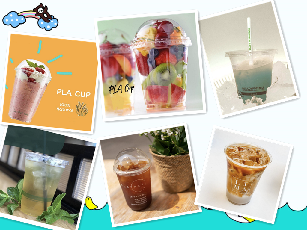 Disposable PLA 9 Oz Compostable Cups U Shaped Custom Printed