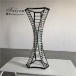 Crystal Gold Flower Vase Metal Stand For Living Room Wedding Table Decoration