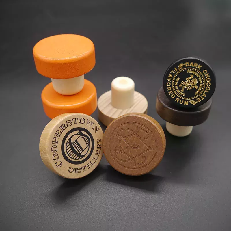 Custom Glass Bottle T Shaped Cork Bottle Stopper For Wine And Beer DIY Process Black