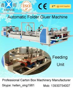 China Corrugated Box Carton Folder Gluer Machine With Vacuum Feeding , High Speed wholesale