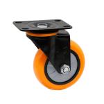 Industrial Swivel Caster with Brake 3 Inch Orange Casters Wheels 92*64mm Top