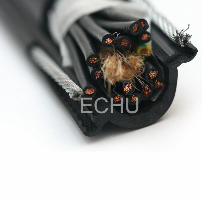 Round Pendant Control Cable with 1 Steel For Crane and Lifter RVV1G 14*1.25MM2