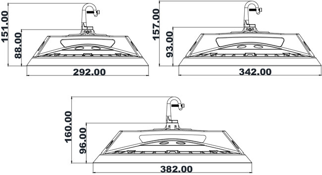 100W 150W 200W UFO LED Warehouse Light Low Glare UGR<19 With Microwave Control