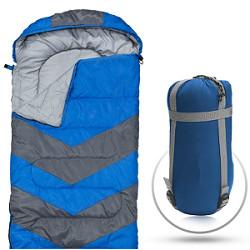 China Outside Blue Grey Cotton Lightweight Mummy Bags For Big Guys wholesale