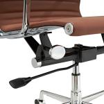 Low Back 39.9" Height Living Room Office Chair 26.4lbs Brown PU Leather