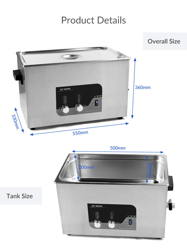 GT SONIC Ultrasonic Cleaner with Heater Timer and Basket for Lab Tools Auto Parts Engine Parts
