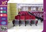 Red Church Hall Theater Room Seating With Row Number Rubber Wood Arm Rest