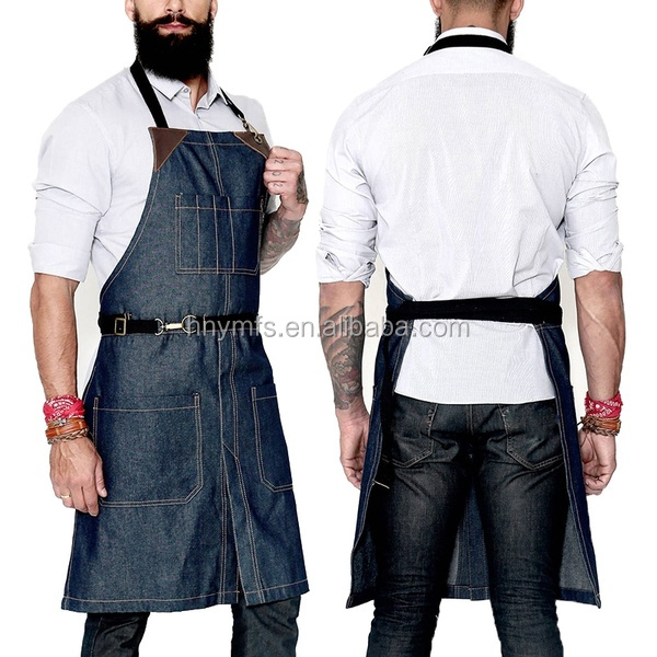 Factory export trade assurance multi-colors custom logo high quality kitchen aprons long bib apron