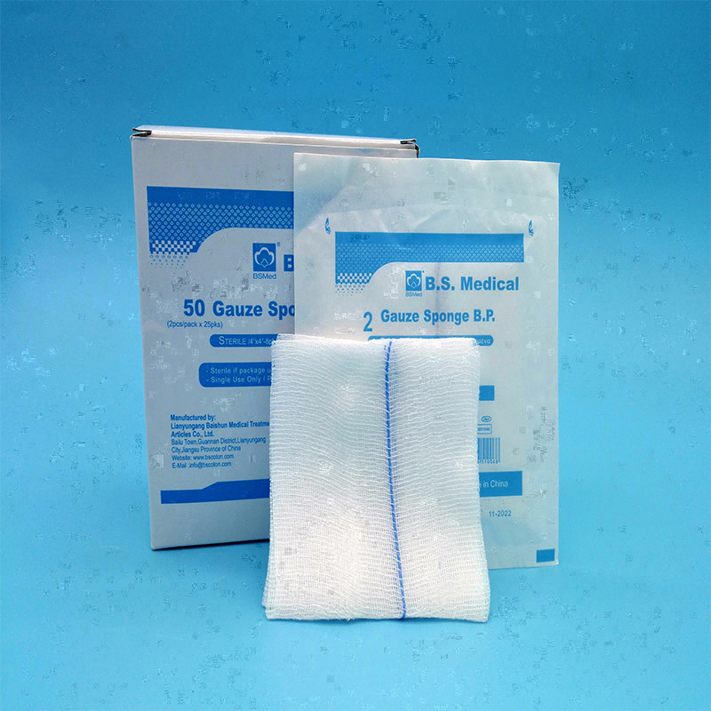 Bleached 40S 100% Cotton Medical Sterile Gauze Pads Lap Sponge