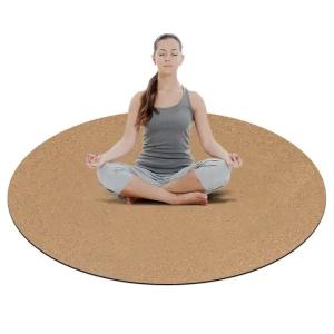 China Extra Wide Round Custom Logo Eco Friendly Nonslip Fitness Exercise Custom Design Cork Yoga Mat wholesale