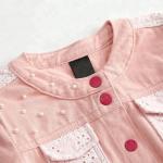 Spring Pink Color Children Girl Denim Jackets , Cute Jeans Coat For Girl