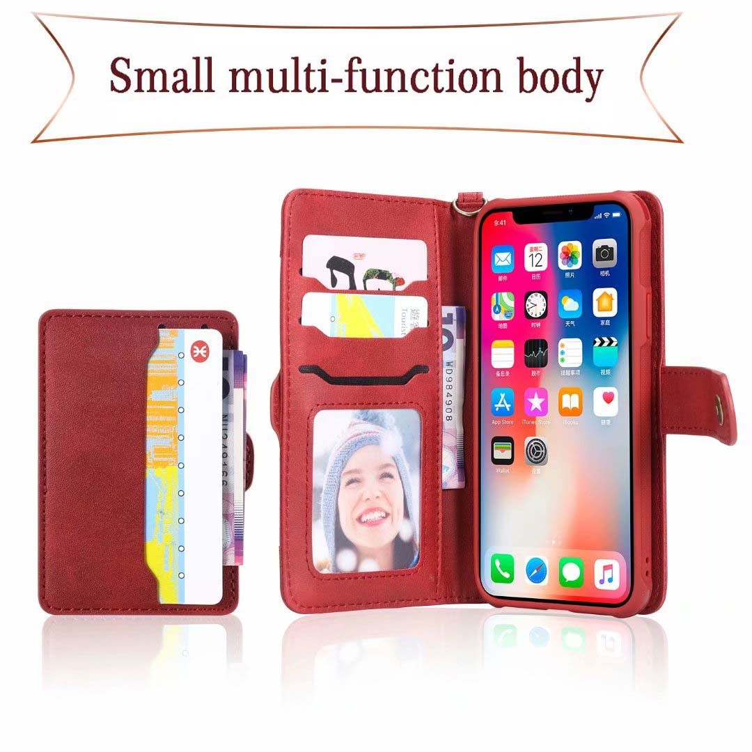 Multifunction Removable iPhone Leather Wallet Case with Card Slot, Phone Case for iPhone 6, iPhone 7