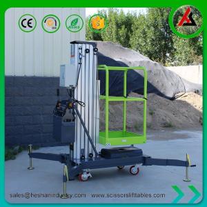 China Vertical Aluminum Mast Lift Table Hydraulic Single Man Electric Lift wholesale
