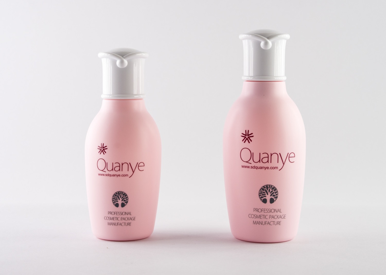 Matted Pink 200ml PET PCR Plastic Cosmetic Bottle With White ABS Cap