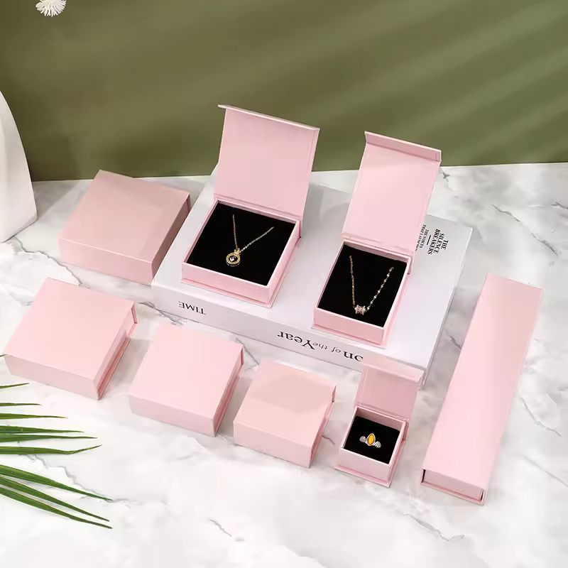 Customized Jewelry Paper Box Book Shape Magnetic Closure Jewelry Box