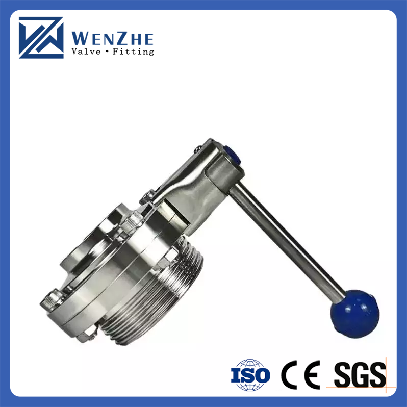 Customized Sanitary Stainless Steel 304 316L Weld/Thread Butterfly Valve for Food