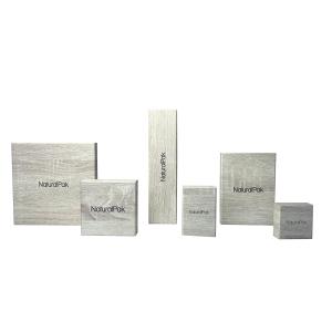 China Slope Opening Wood Grain Cardboard Box Sandwich Paper Pendant Set Box wholesale