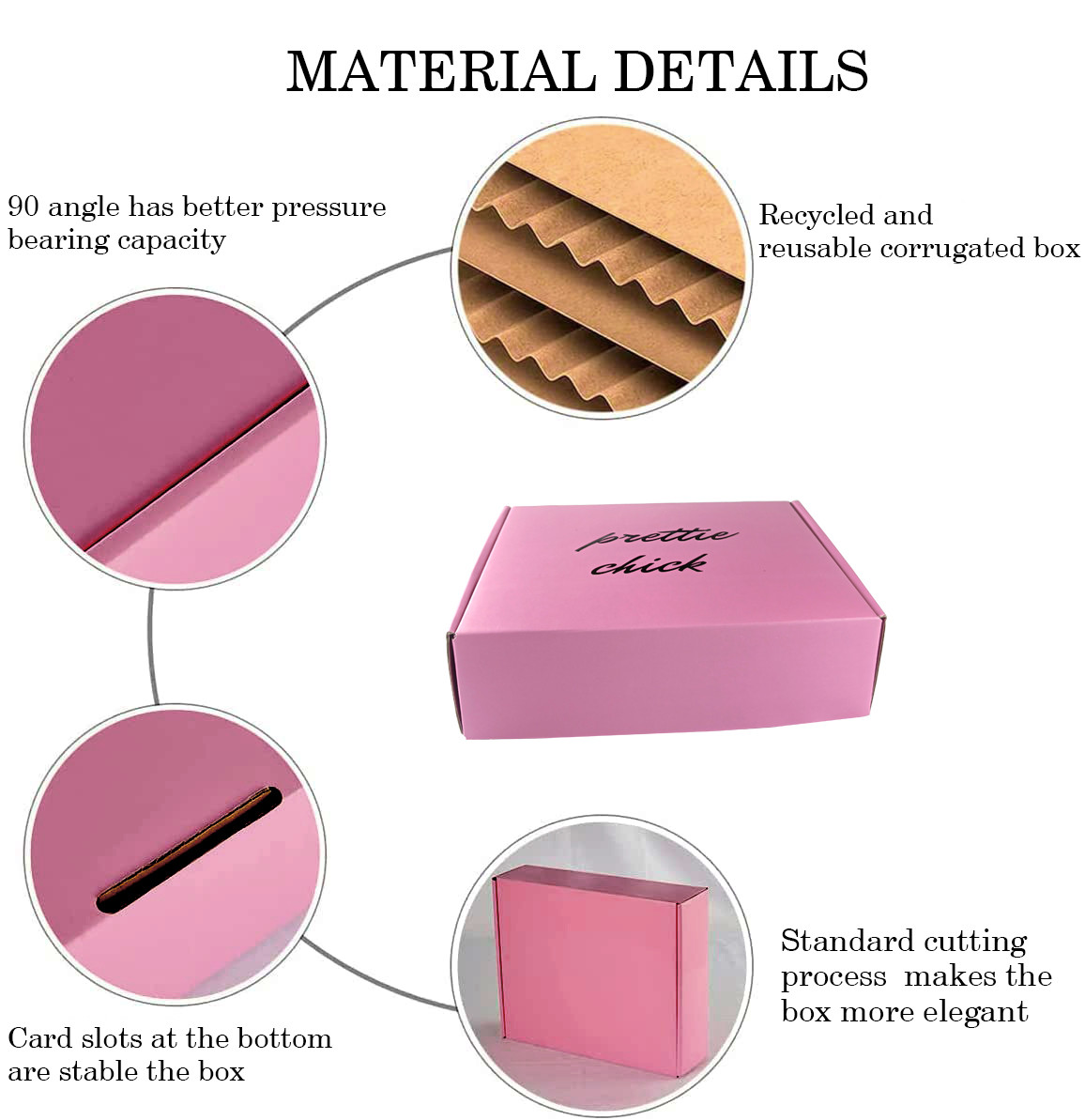 Flat Cardboard Custom Mailer Boxes Printed Pink