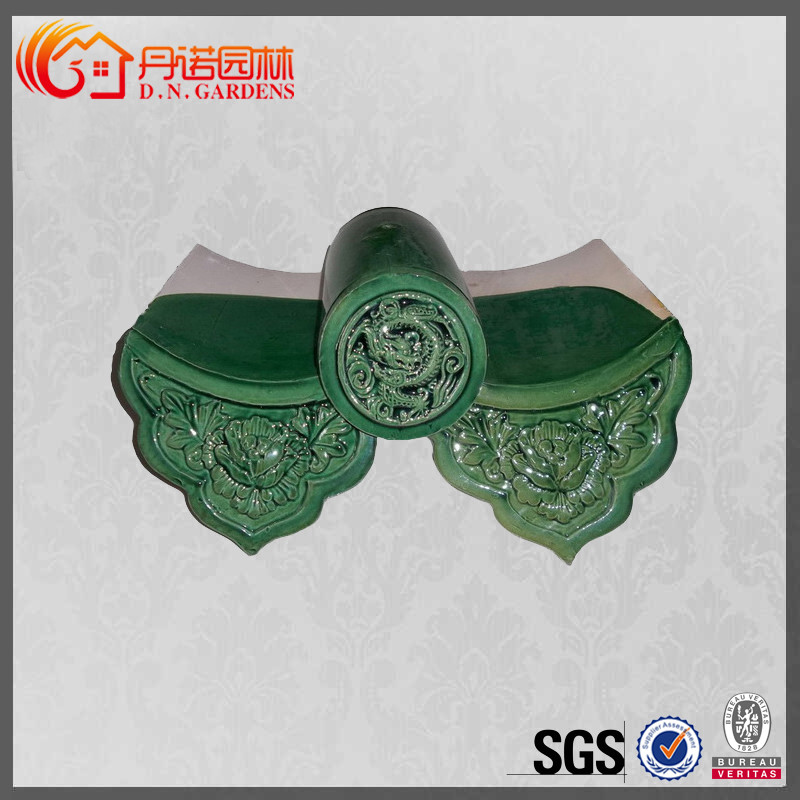 Decorative roofing material green glazed Chinese roof tiles dragon