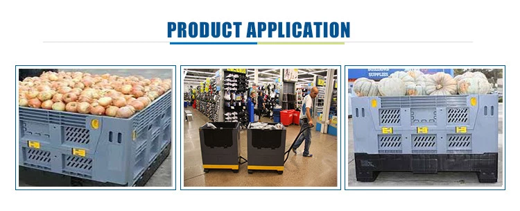 Large industrial logistics transportation heavy-duty collapsible plastic pallet box for storage