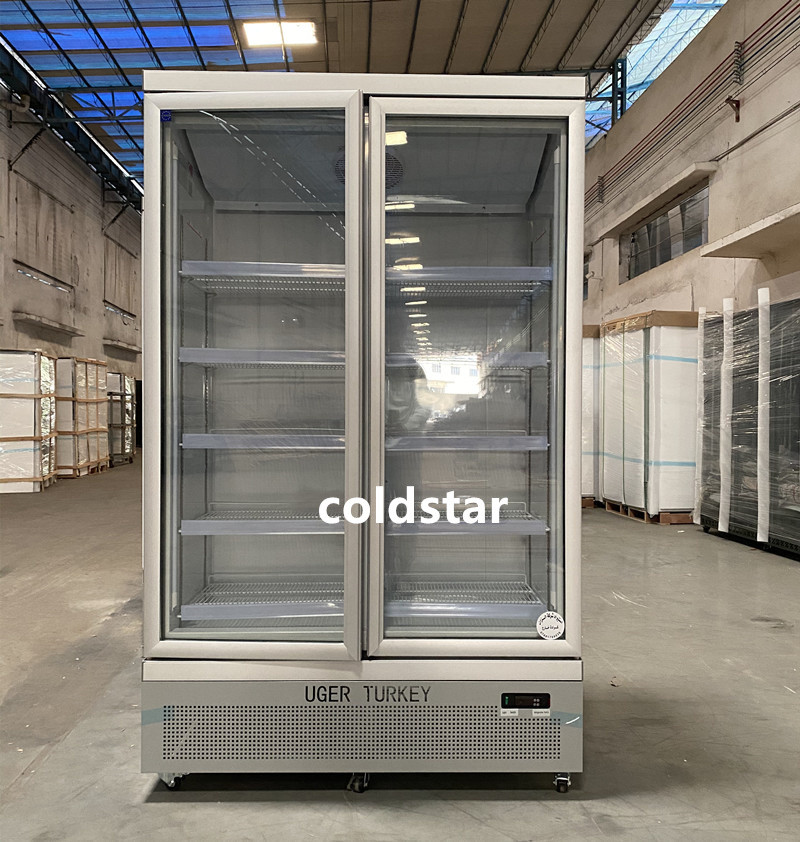 R134A Cold Drink Coolers 2 Glass Doors Refrigerator