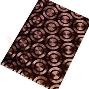 China Rose Gold Decorative Stainless Steel Sheet Metal PVD Color CD Polishing 3D Laser Cold Rolled wholesale