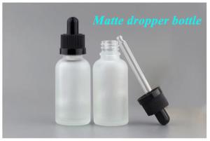 China 5ml 10ml 15ml 20ml 30ml 50ml empty round cosmetic Essential Oil Bottle Frosted White Glass Bottle with Glass Pipette wholesale