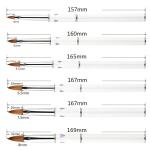#2~#24 100% Kolinsky Sable Nail Art Brush White Metal Handle Oval Nail Brush