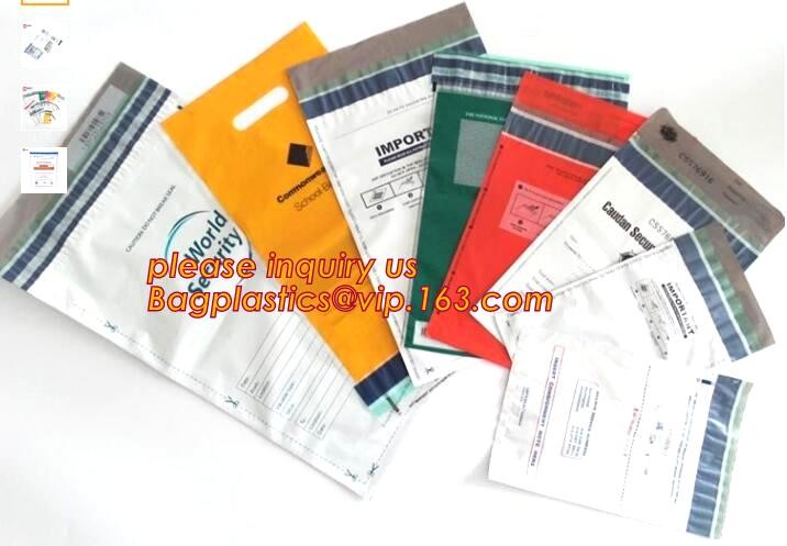 Security plastic bag with adhesive tape for cash, plastic money bag, Security Money Cash Bag For Airport/Bank and police