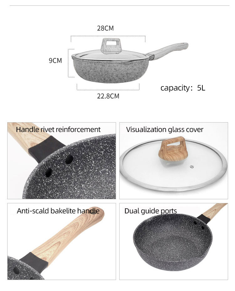 New Arrival Induction Omelet Pans Maifan Stone Coating Aluminum Frypan Non Stick Granite Frying Pan Skillet Pan