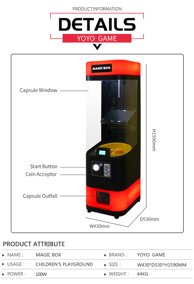 Magic Box Capsule Vending Machine for Shopping Mall Capsule Toy Machine for Grocery Store