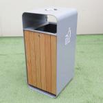 316 Stainless Steel Outdoor Wooden Trash Can