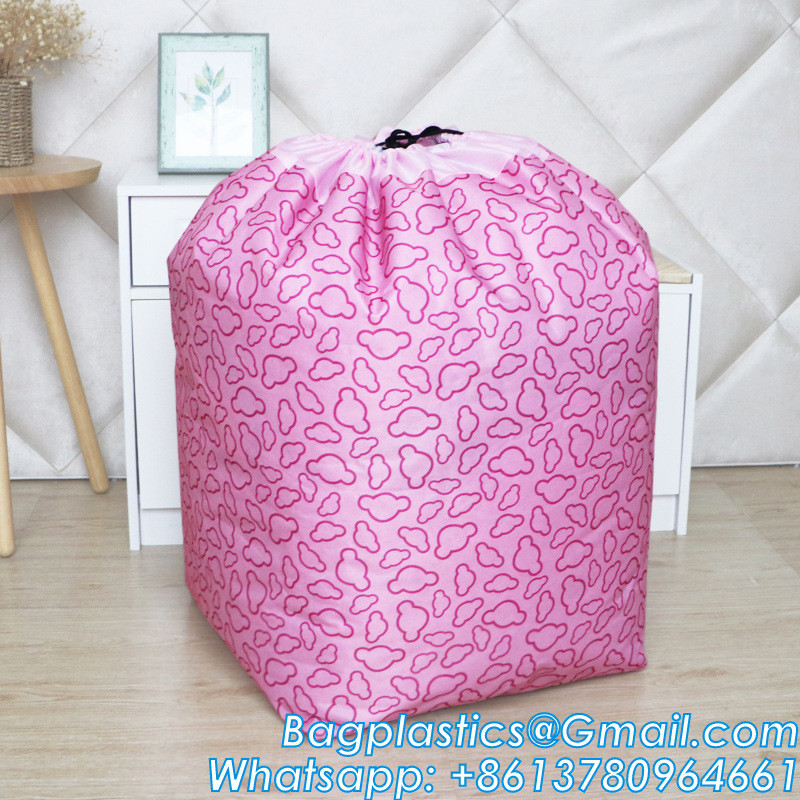 Drawstring Closure Sacks, Heavy Duty Laundry Bag Shoulder Strap, Tear Resistant Polyester Utility Bag Holds