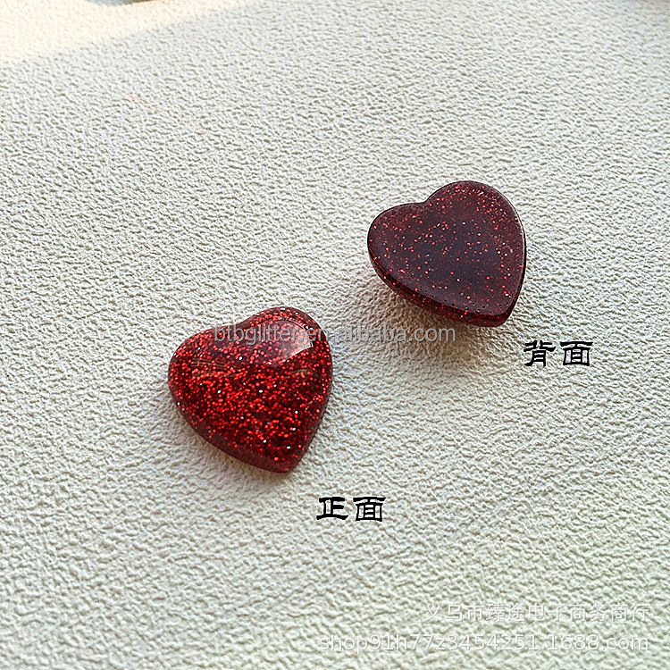 DIY Accessories for Phone Cases 3D Glitter Resin Love Heart Hairpin Hair Rope Art Angel Theme Glass Model Fountain Craft