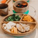 Unbreakable Bamboo Lacquer Bowl With Bamboo Baby Divided Plate Delicate