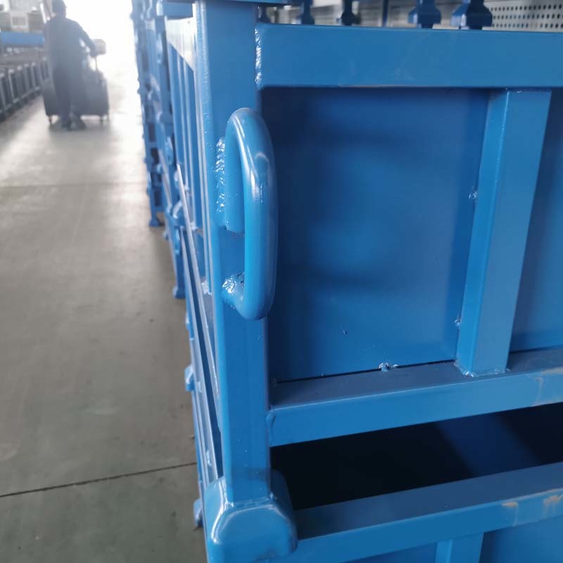 Heavy Duty Stackable Metal Pallet Cage For Warehouse Storage Mesh Bins